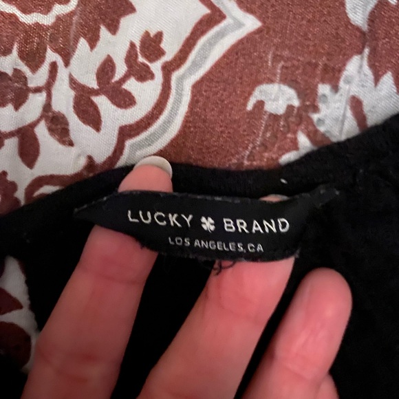 Lucky Brand Black Button-Sleeve Top - Picture 2 of 7